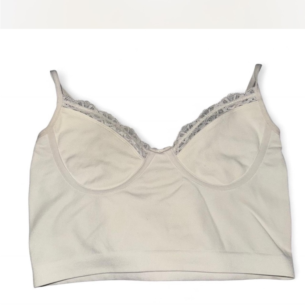 Elegant Cream/White Lace Crop Tank Top